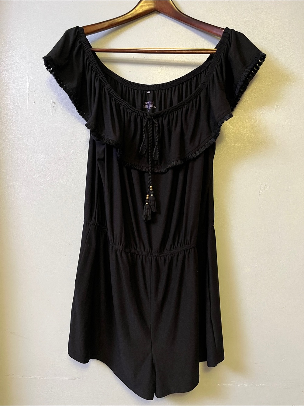 Young USA Black Women’s Elastic-Neck Romper